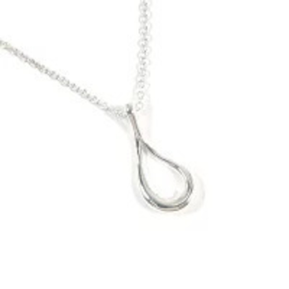 Tiffany Co Open Elsa Peretti Teardrop Necklace Sterling Silver
